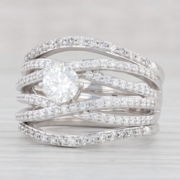 Light Gray 1.02ctw Diamond Ring 14k White Gold Size 6.5 Engagement Cocktail GIA Card