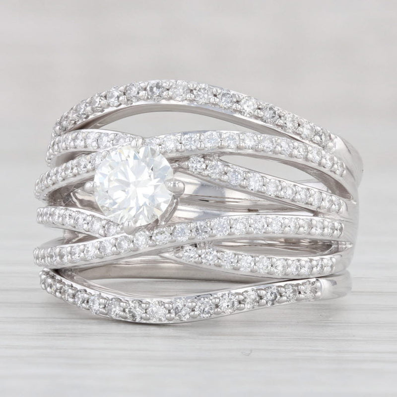 1.02ctw Diamond Ring 14k White Gold Size 6.5 Engagement Cocktail GIA Card
