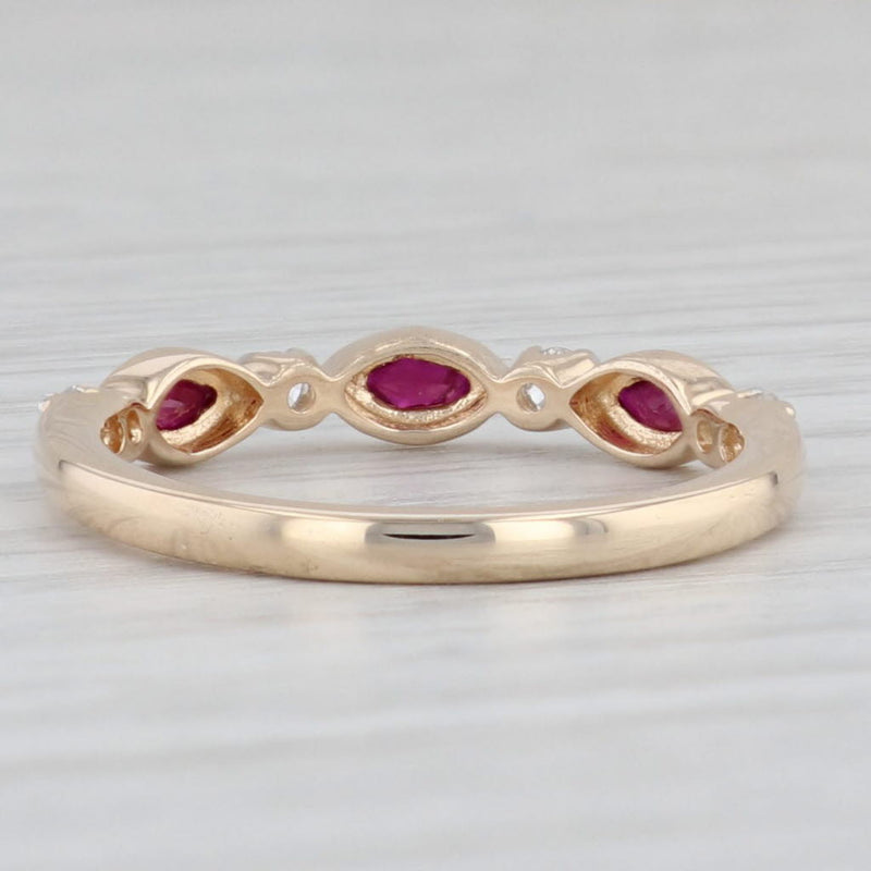 Light Gray New 0.42ctw Diamond Ruby Stackable Band 10k Yellow Gold Size 7 Ring
