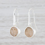Light Gray New Nina Nguyen Sand Druzy Quartz Dangle Earrings Sterling Silver Hook Posts