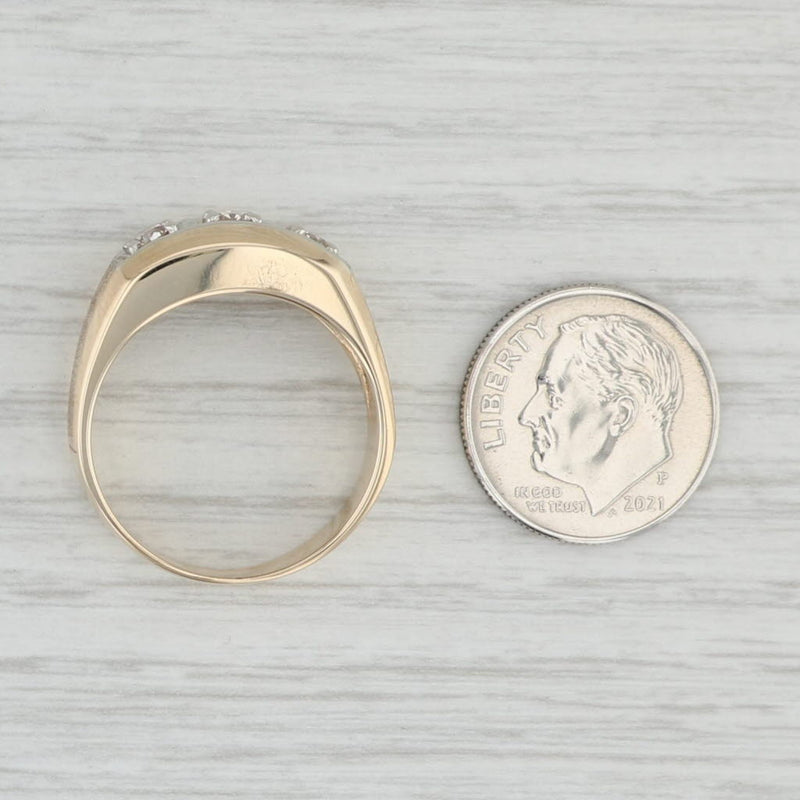 Vintage 0.47ctw Diamond 3-Stone Ring 10k Yellow Gold Size 9.25-9.5