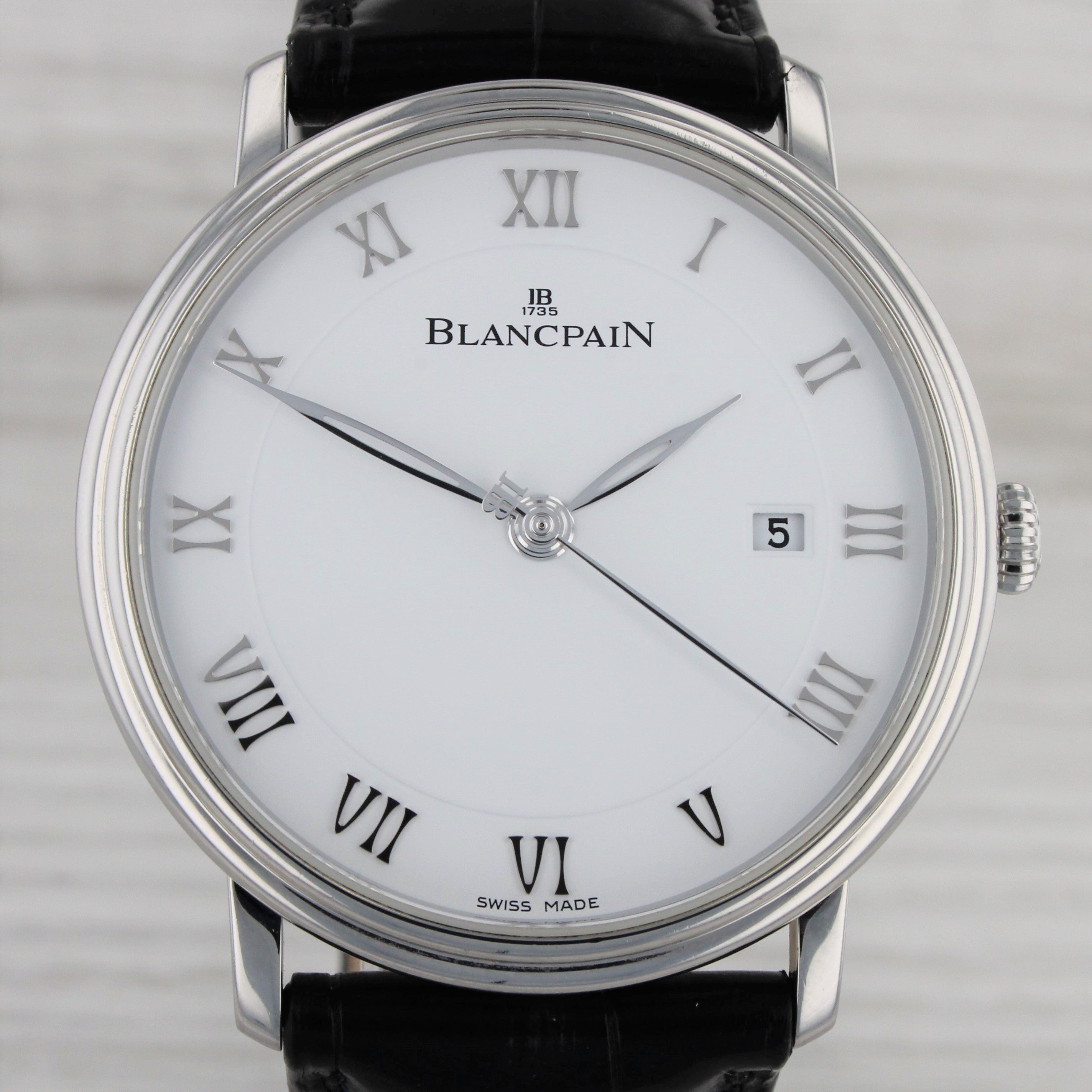 Gray Blancpain Villeret Mens 40mm Steel Automatic Dress Watch Original Strap c.1151