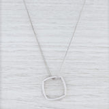 Light Gray Tiffany & Co Gehry Torque Diamond Eternity Square Necklace 18k White Gold 18"