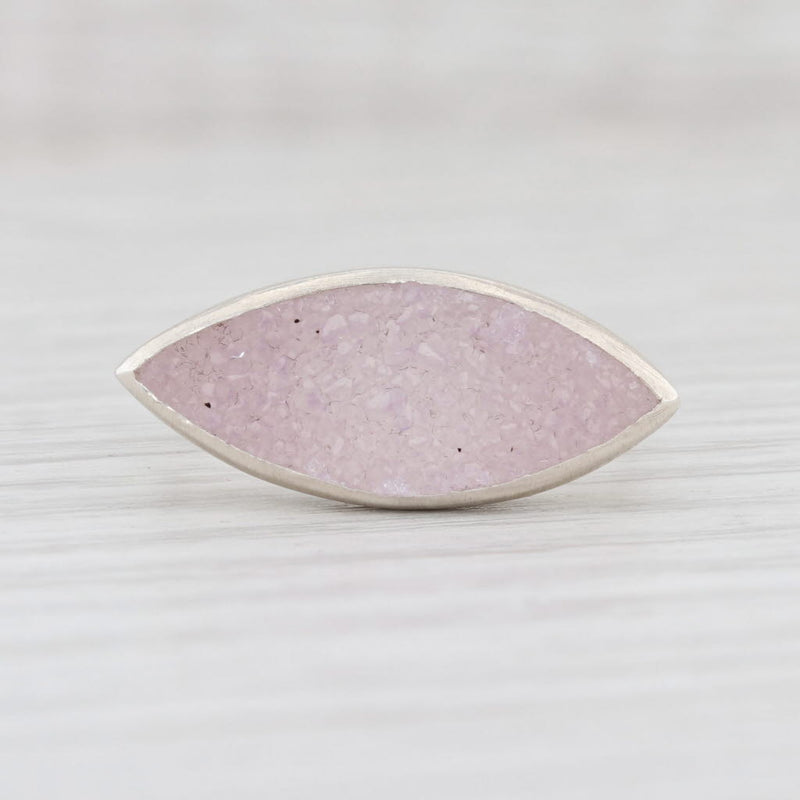 New Nina Nguyen Ring Druzy Pink White Quartz Size 7 Sterling Silver Statement