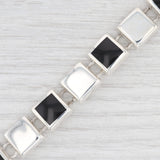Light Gray New Black Resin Link Bracelet Sterling Silver 7.5” 13.1mm Toggle Clasp