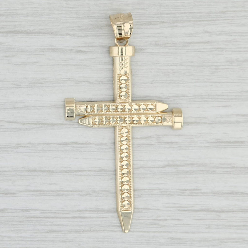 Nugget Cross Charm 10K Yellow Gold