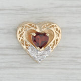 Gray Vintage Richard Klein 0.90ctw Garnet Heart Slide Charm 14k Gold Diamond