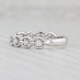 New 0.15ctw Diamond Ring 14k White Gold Size 6.5 Stackable Wedding Band