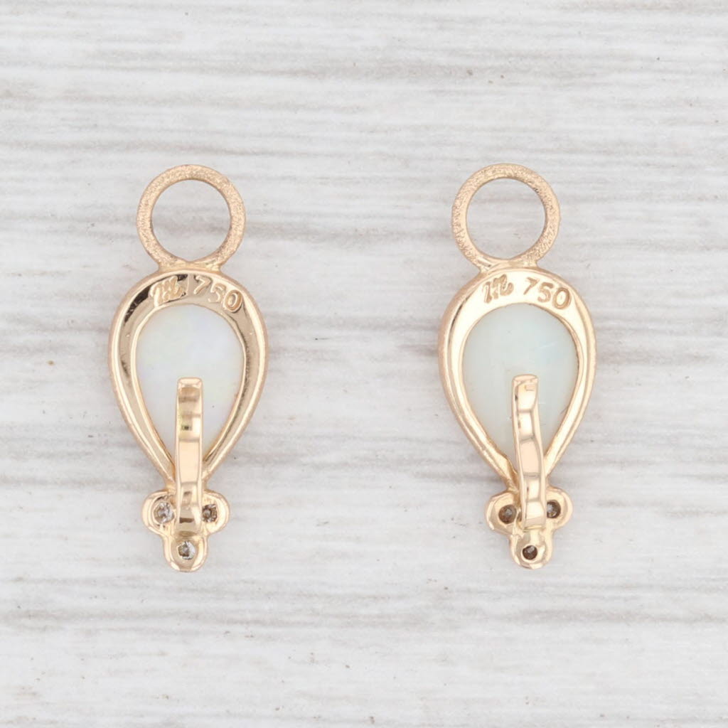 Light Gray New Nina Wynn Earring Enhancer Charms Opal Teardrop Diamond 18k Yellow Gold