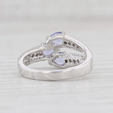 1.24ctw Tanzanite Diamond Ring 14k White Gold Size 7 3-Stone