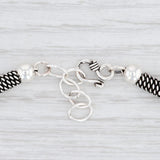 Light Gray New Bead Statement Bracelet Sterling Silver 7.5-9" Beaded Chain