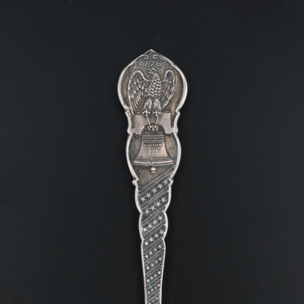 Dark Slate Gray Philadelphia Pennsylvania Souvenir Spoon Sterling Silver Independence Hall