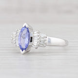 New 0.98ctw Tanzanite Diamond Ring 14k White Gold Size 7 Marquise Engagement