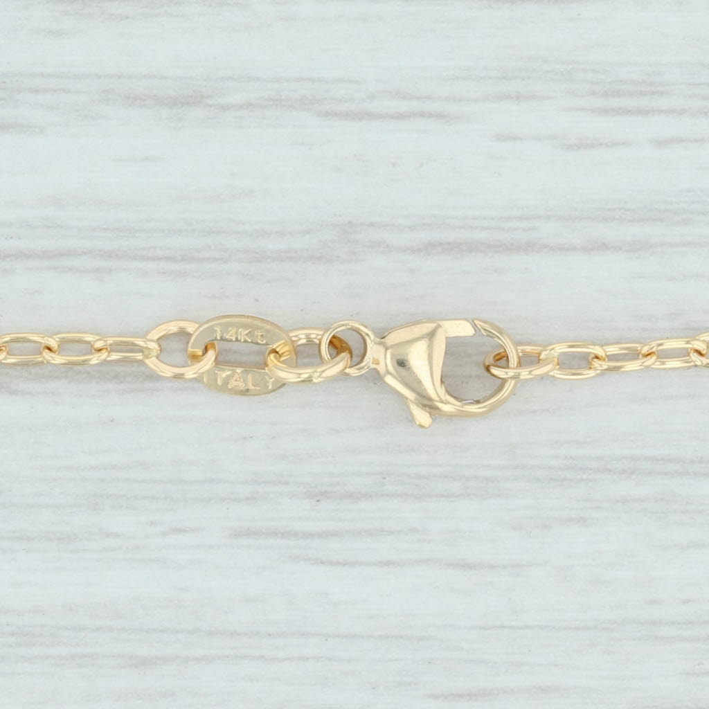 Light Gray New Cable Chain Necklace 14k Yellow Gold 16" 1.6mm Lobster Clasp