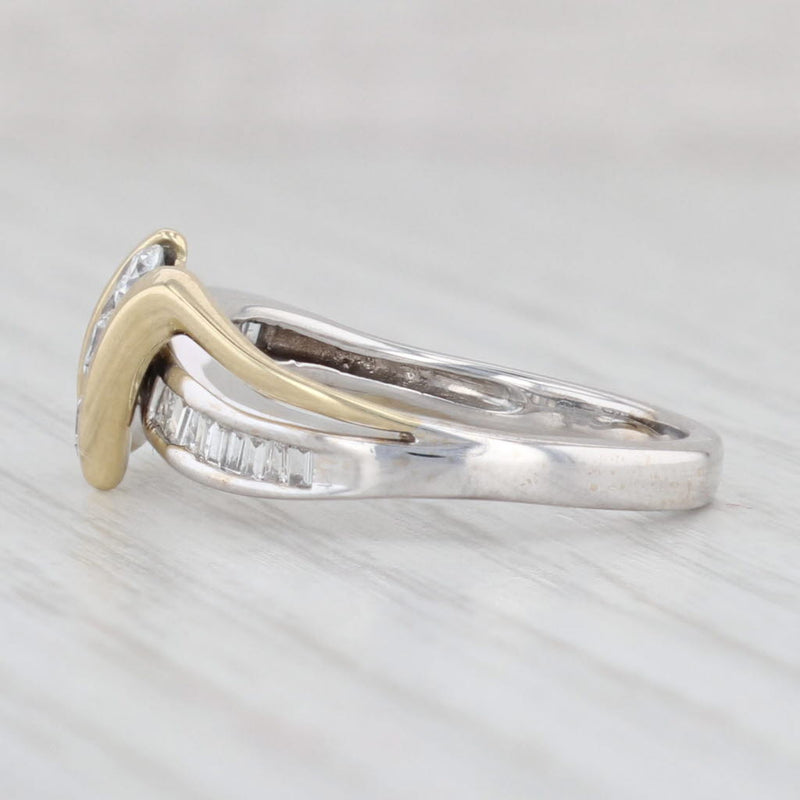 0.40ctw Diamond 3-Stone Ring 14k White Gold Size 7 Wedding Anniversary Band