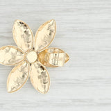 Light Gray Hammered Garnet Flower Pendant 14k Yellow Gold Floral Jewelry January Birthstone