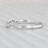 Diamond Accented Contoured Ring Guard 10k White Gold Size 7 Stackable