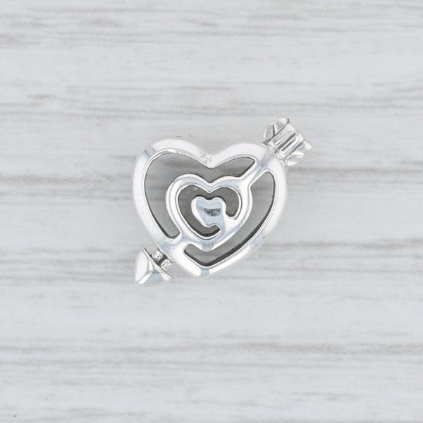 Light Gray New Authentic Pandora Path to Love Charm 797814 Sterling Silver Heart Arrow