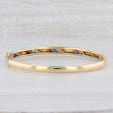 1.65ctw Diamond Sapphire Bangle Bracelet 18k Yellow Gold 6.5" 5.5mm