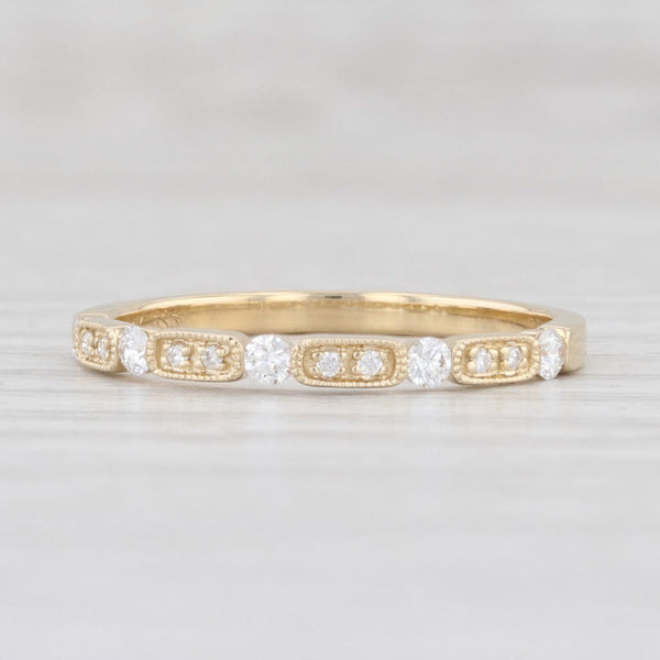 Light Gray New VS2 Diamond Stacking Ring 14k Yellow Gold Size 6.75 Wedding Band Stackable
