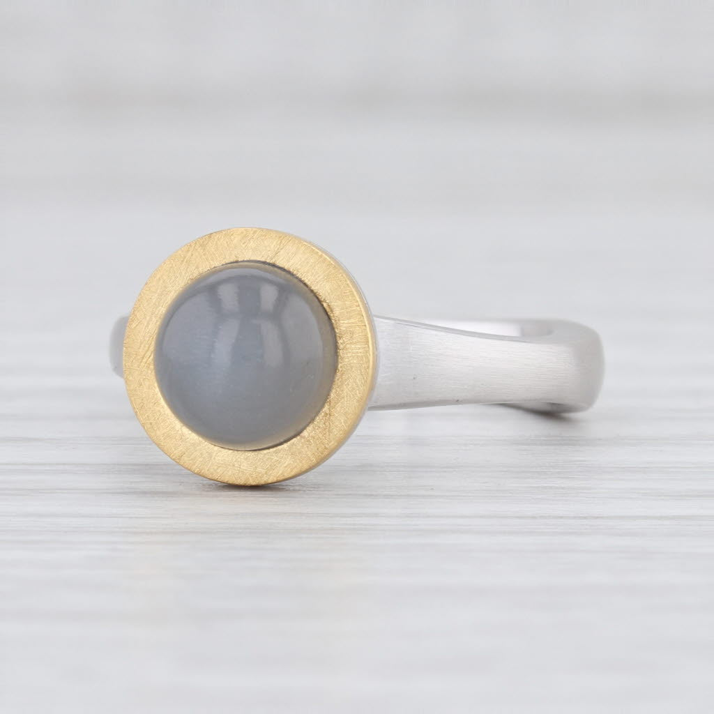 Light Gray New Bastian Inverun Ring 12850 Bicolor Memorable Surface Moonstone Silver 54 7