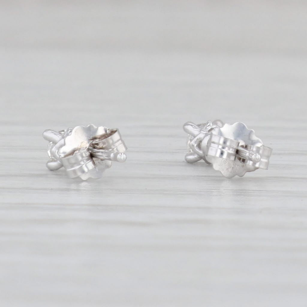 Light Gray New 0.20ctw VS2 Diamond Stud Earrings 14k White Gold Small Round Solitaire Studs