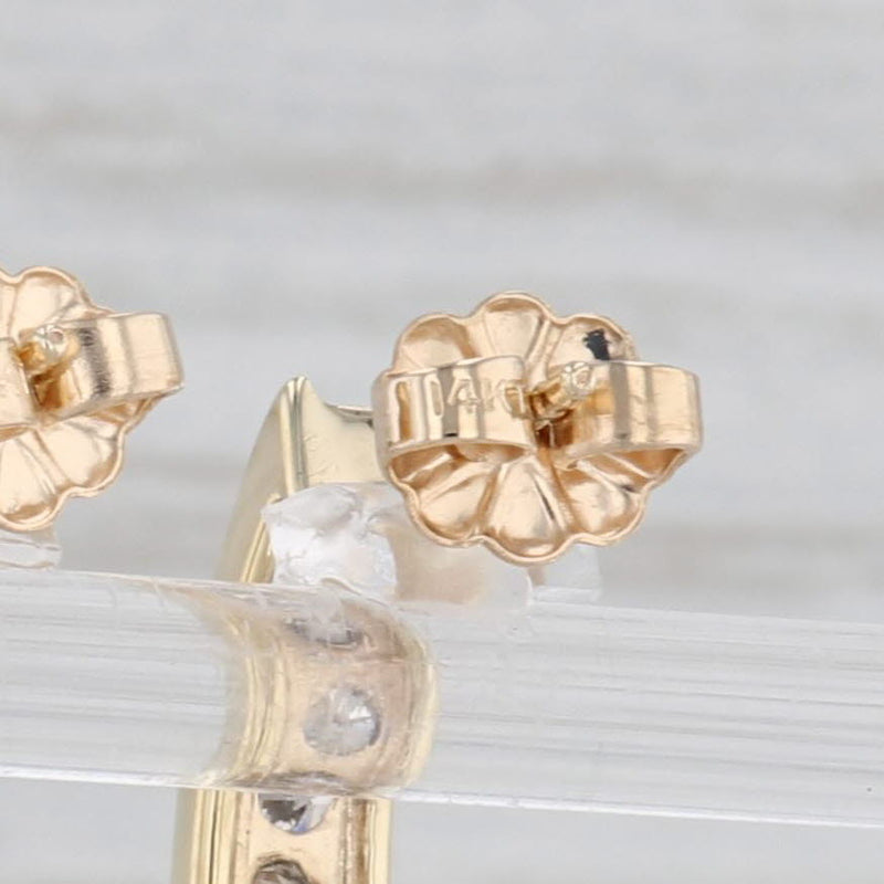 1ctw J-Hook Diamond Journey Earrings 10k Yellow Gold Pierced Drops
