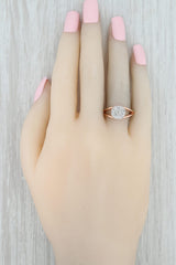New Diamond Cluster Ring 10k Rose Gold Size 5.75 Signet Style