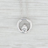 Light Gray New 0.10ct Diamond Circle Pendant Necklace 14k White Gold 18" Rope Chain