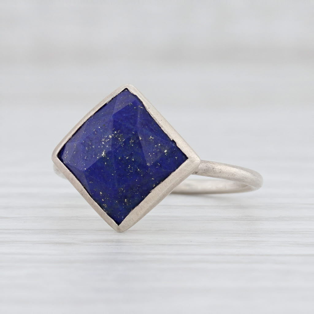 Light Gray New Nina Nguyen Blue Lapis Lazuli Ring Spirit Sterling Silver Sz 7.25 Solitaire