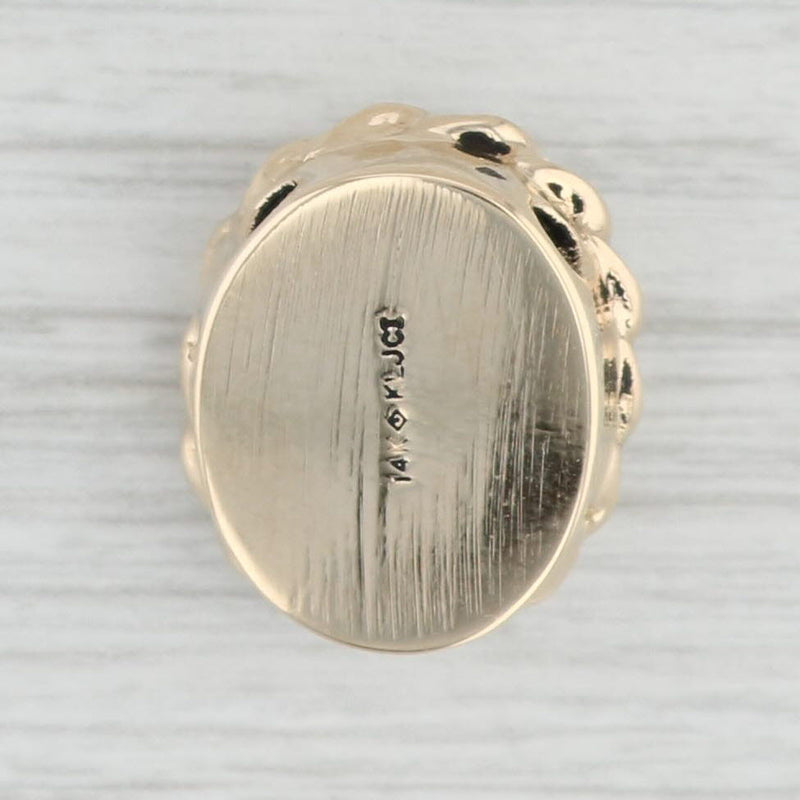 Richard Klein Black Mother of Pearl Cameo Vintage Slide Charm 14k Yellow Gold