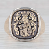 Ram Knight Coat of Arms Signet Ring 18k Gold Coat of Arms Size 13 Men's