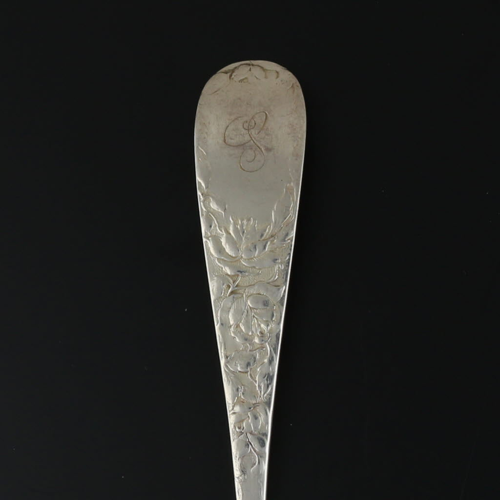 Black Schofield Baltimore Rose Berry Casserole Serving Spoon Sterling Silver Monogram