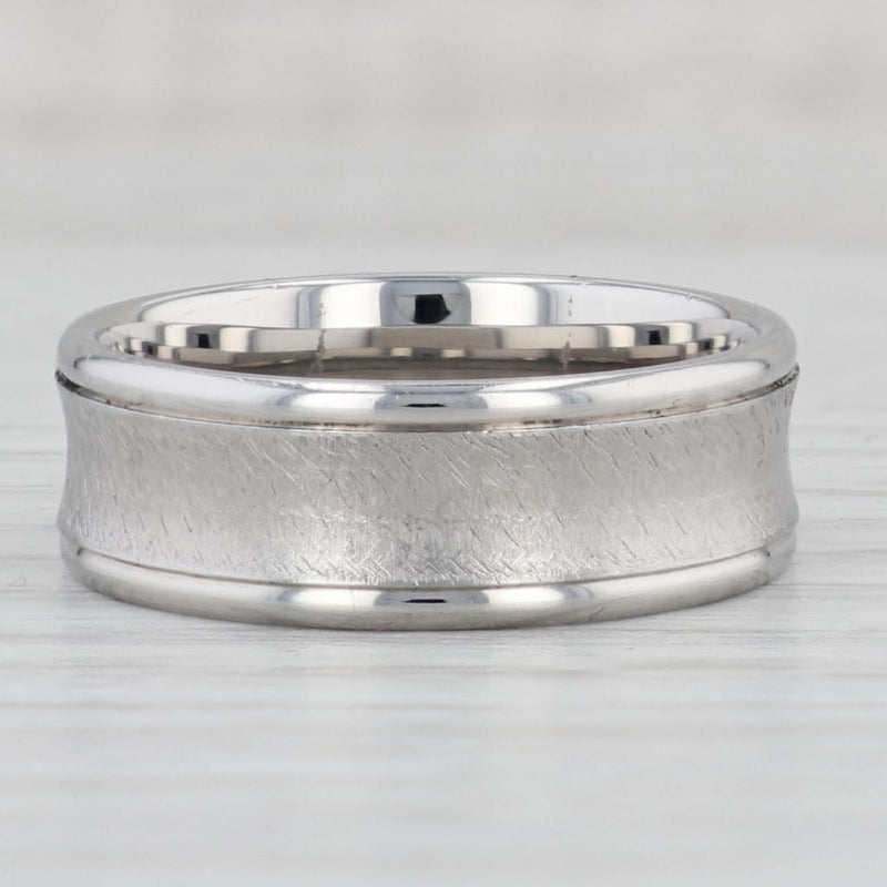 New Brushed Concave Titanium Ring Size 10 Men's Wedding Band