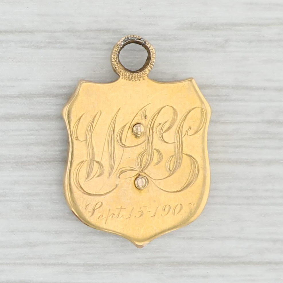 Vintage 14k gold Crest Charm deals Pendant