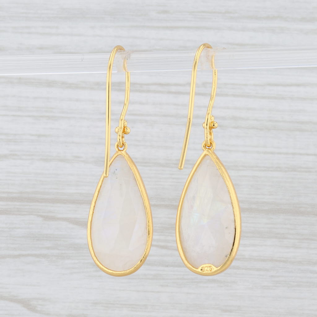 Light Gray New Nina Nguyen Moonstone Teardrop Earrings Sterling Gold Vermeil Hook Posts