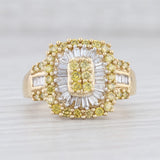 Light Gray New 1ctw Fancy Yellow White Diamond Halo Ring 14k Yellow Gold Size 8