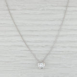 Light Gray 0.74ct Diamond Solitaire Pendant Necklace 14k White Gold 18" Cable Chain