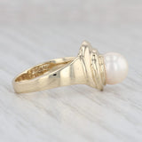Cultured Pearl Solitaire Ring 14k Yellow Gold Size 5
