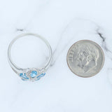 Lavender New 1.23ctw Blue Topaz Diamond Pinwheel Flower Ring Sterling Silver Size 6.25