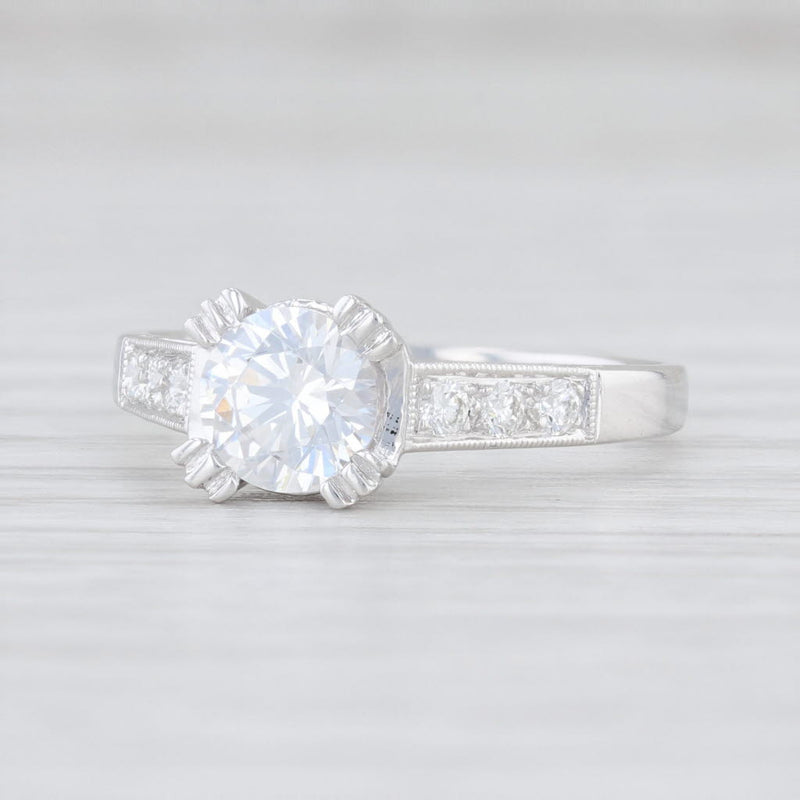New Beverley K Semi Mount Engagement Ring Diamond 14k Gold Size 6.5 Round