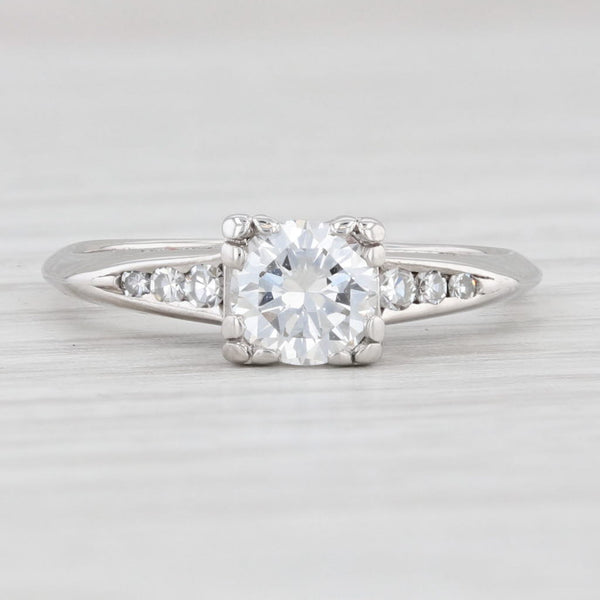 Light Gray 0.59ctw Round Diamond Solitaire Engagement Ring 900 Platinum Size 5