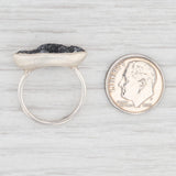 New Nina Nguyen Ring Druzy Black Quartz Sterling Silver Size 7