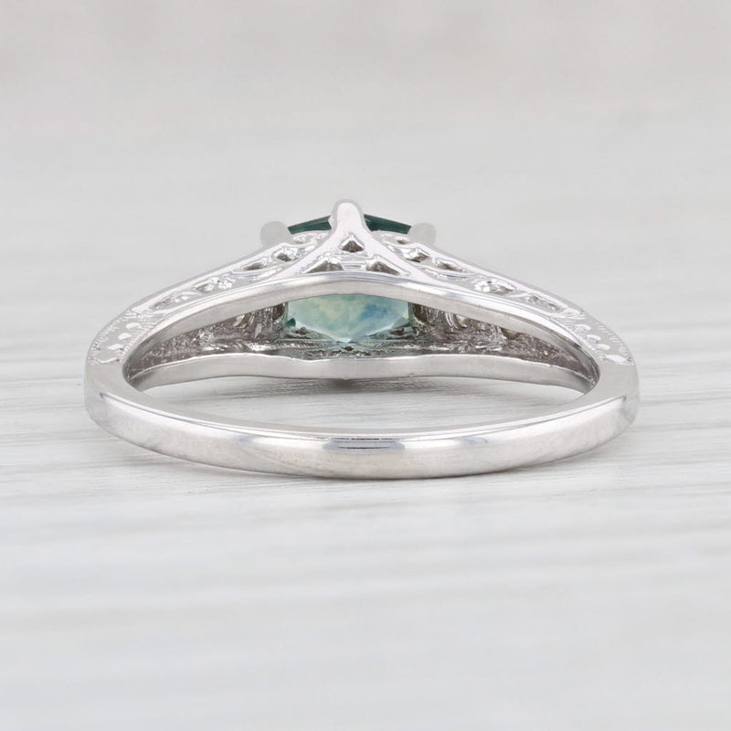 Light Gray 1.26ctw Blue Montana Sapphire Diamond Ring 14k White Gold Size 7.25 Engagement