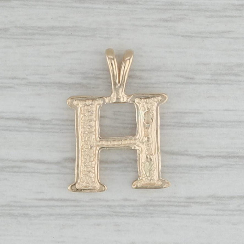 Gray Black Hills Gold Letter H Pendant 10k Yellow Rose Green Gold Initial Jewelry