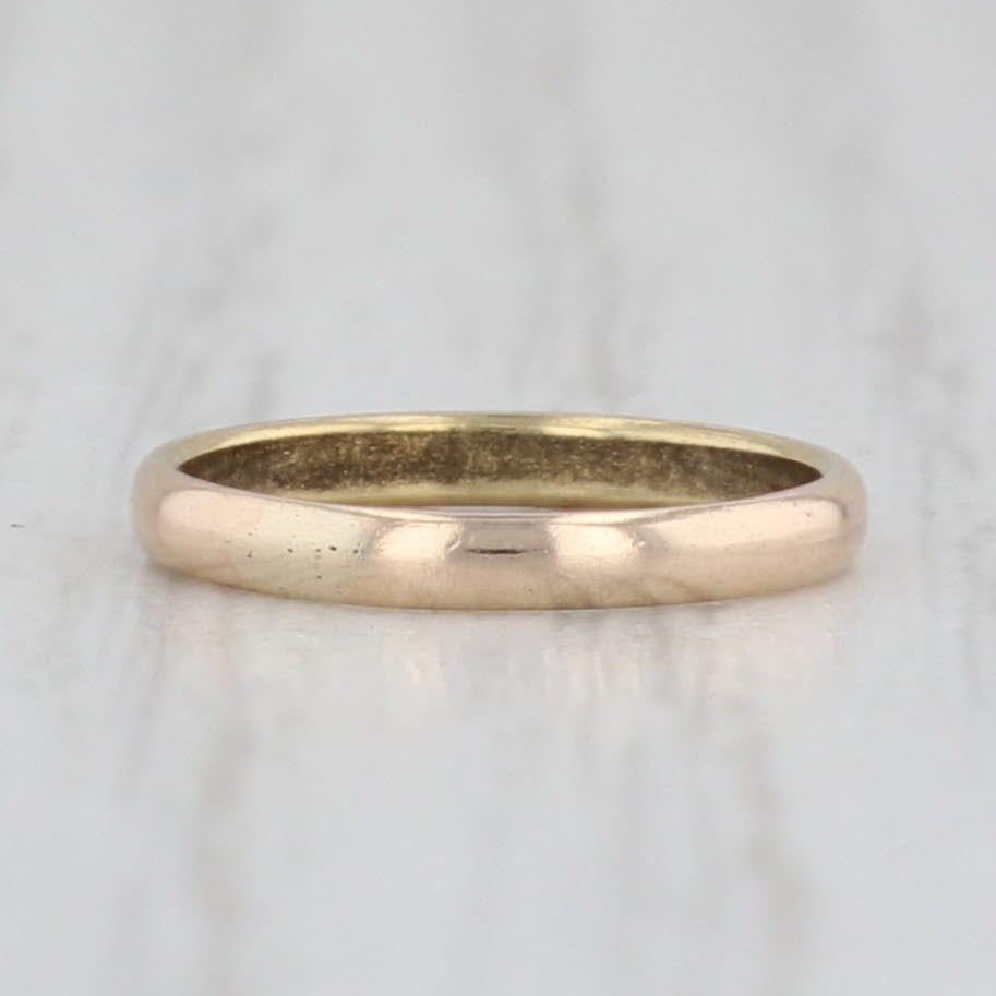 Light Gray Vintage Baby Ring 10k Yellow Gold Small Size Band Keepsake