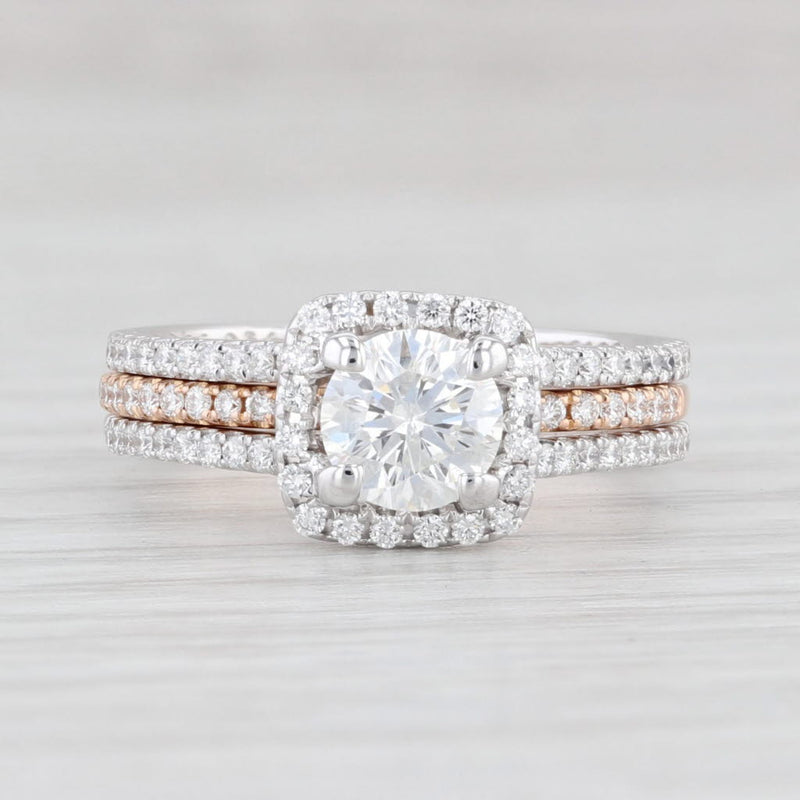 0.97ctw Diamond Engagement Ring Jacket Wedding Band Bridal Set 18k Gold Simon G