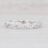 Light Gray New Woven 0.25 Diamond Band 14k White Gold Size 7.25 Stackable Wedding Ring