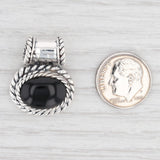 New Black Resin Pendant 925 Sterling Silver B12671