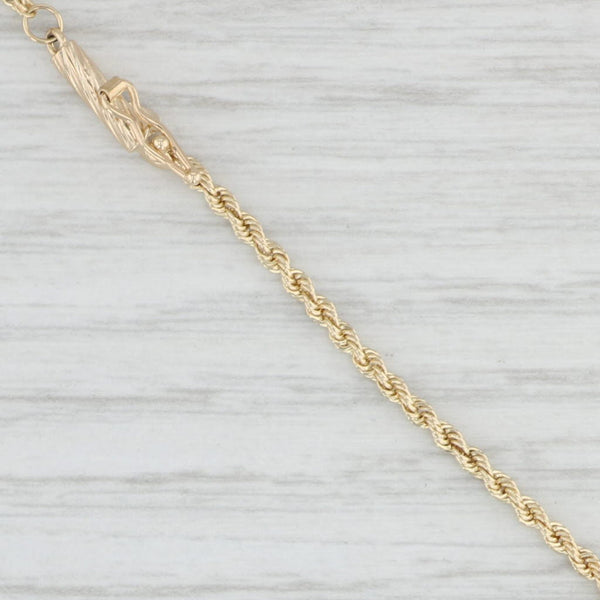 Light Gray 23.5" 1.8mm Long Rope Chain Necklace 14k Yellow Gold Tube Clasp